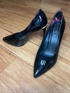 Ted Baker Black Patent Pointed Toe Pumps